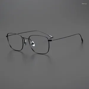 Zonnebrilmonturen 5g Kwaliteit Vierkant Vintage Titanium Brilmontuur Voor Mannen Vrouwen Optische Bijziendheid Lezen Recept Lens Designer