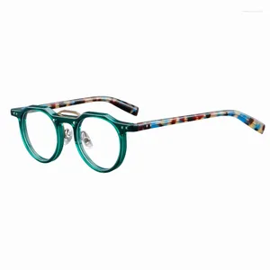 Lunettes de soleil Cadres Acétate Double Faisceau Circulaire Lunettes Cadre Pour Hommes Haute Qualité Optique Prescription Lunettes Femmes Myopie Lecture