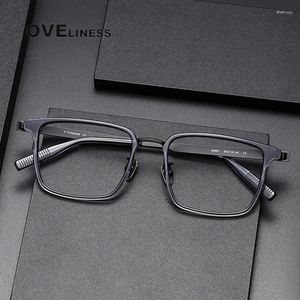 Zonnebrillen frames acetaat titanium bril frame mannen vierkante myopie optische vrouwen op recept bril 2024 Koreaanse schroefloze mannelijke brillen brillen
