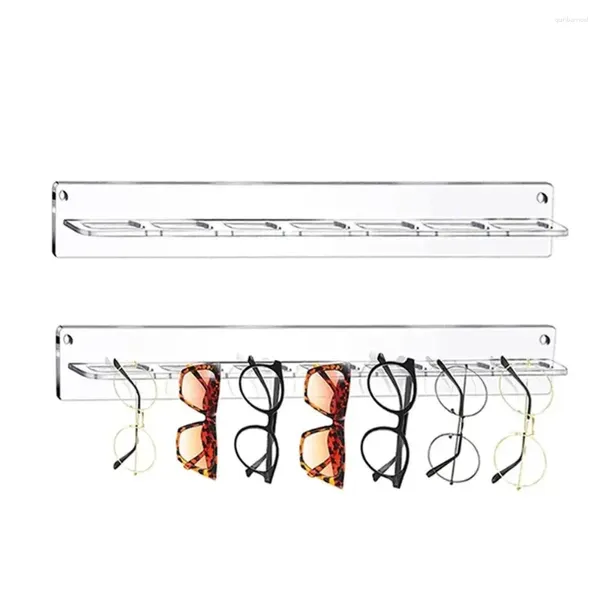 Cadres de lunettes de soleil, présentoir de lunettes en acrylique, support mural Transparent Durable, 7 trous, magasins de rangement de lunettes