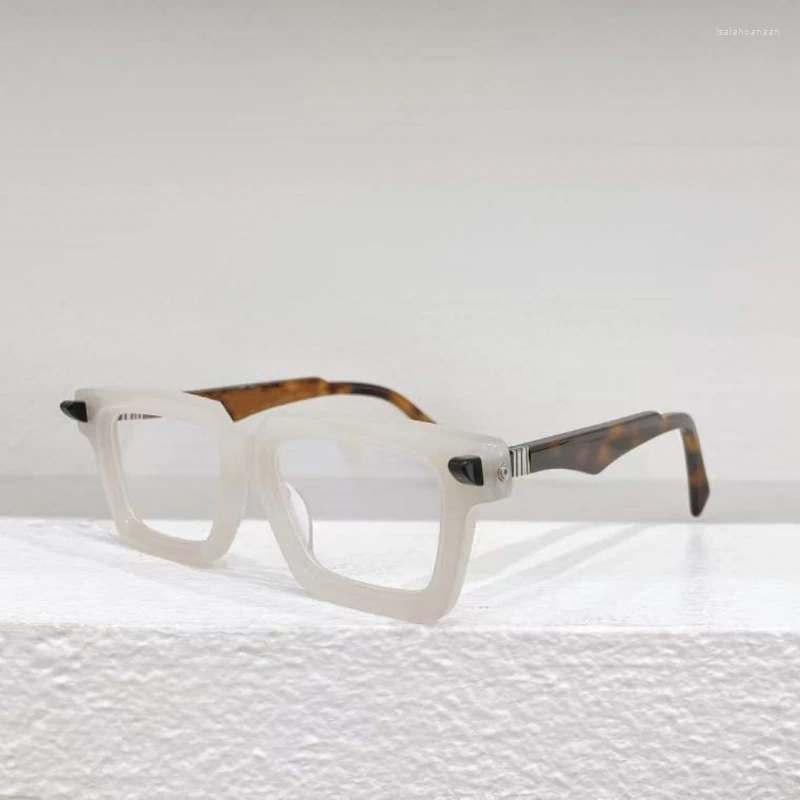 Montature per occhiali da sole America Street Trend Sign Occhiali da vista fatti a mano fatti a mano da uomo in acetato di alta qualità di moda spessa retrò di design per le donne