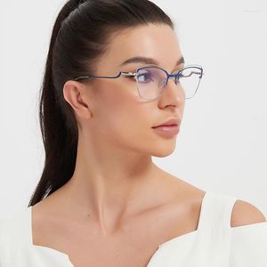 Zonnebrilmonturen Anti-blauw lichtstralen Brillen Frame Vrouwen Cat Eye Bril Merk Designer Clear Lens Computer Optische Brillen
