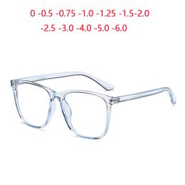 Zonnebrilmonturen Anti-blauw licht Unisex Brillen op sterkte Ultralight TR90 Zon P ochromisch Vierkant Bijziend Bril 0 0 5 0 75 tot 6 0 230829