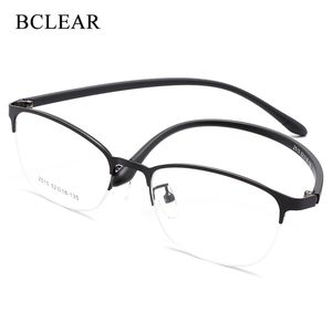 Marcos de gafas de sol BCLEAR UrltraLight Mujeres Aleación Oval Medio borde completo Gafas Gafas con patas flexibles Galvanoplastia IP 2515 230325