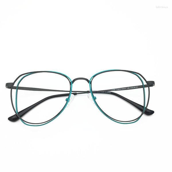 Lunettes de soleil Cadres Belight Optical 2023 Arrivée Lunettes en métal Cadre Pilote Double-pont Design Prescription Lunettes Rétro Lunettes 755