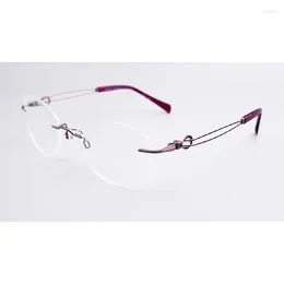 Marcos de gafas de sol Belight Óptico Japón Diseño Línea de titanio Charmen T Sin montura Mujeres Gafas Lentes graduadas Anteojos Marco Gafas