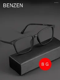 Lunettes de soleil Frames Benzen Ultralight Tr90 Titanium Pure Titanium Glasse de prescription Embouts Fadre des hommes et des lunettes optiques rétro Square Femmes