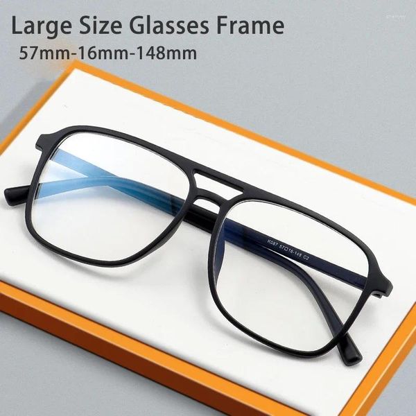 Lunettes de soleil Frames Lunettes à grande taille Man Vintage Pilot Pilot Eyewear Ultra Light Tr90 Frame transparent Black Optical Optical Prescription Eyeglass Myopia