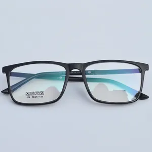 Zonnebrillen frames grote vierkante bril voor bussiness Men Myopia optisch recept -bril frame met geel veerscharnier