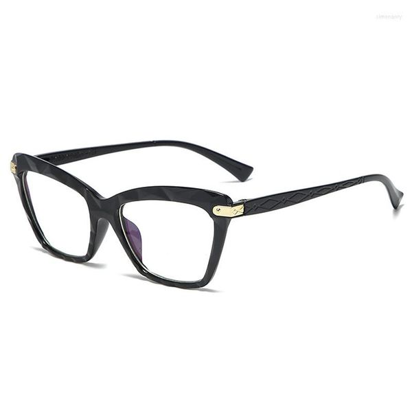 Monturas de gafas de sol Montura negra Gafas de ojo de gato Mujer Diseñador de la marca Gafas transparentes Lentes transparentes Gafas Moda Vintage Cuadrado