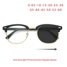 Lunettes de soleil Frame Blue Light bloquant des lunettes de myopie Posensitive Cameleon Anti-Glare