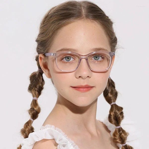 Monturas de gafas de sol para niños y niñas, montura de gafas lisas con luz azul, personalizada, graduada de 3 a 12 años, prescripción de miopía, hipermetropía