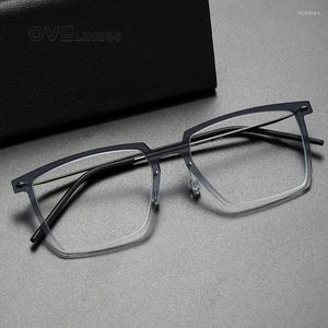 Zonnebril Frames Brand Design Pure Titanium Brilmontuur Voor Mannen Metalen Vintage Vierkante Recept Brillen Bijziendheid Optische Brillen