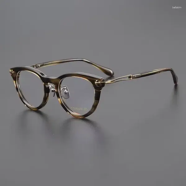 Marcos de gafas de sol Diseñador de marca Acetato de alta calidad Gafas de titanio Marco Hombres Anteojos vintage Lentes transparentes Gafas graduadas Oculos