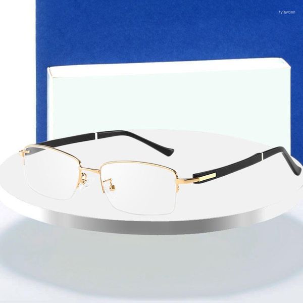 Gafas de sol Monturas Estilo comercial Metal Haif Rim Frame Gafas TR90 Temple Legs Hombre y mujer Anti-Blue Light Gafas ópticas