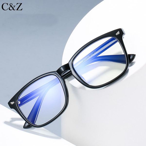 Lunettes de soleil cadres CZ carré Anti-lumière bleue lunettes cadre ordinateur lunettes pour femmes hommes optique lunettes mode