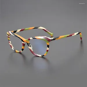 Zonnebrilmonturen Cat-eye-bril Dames Gekleurd optisch montuur Mode-alternatief Acetaat Maak een recept voor bijziendheid