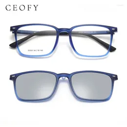 Lunettes de soleil Frames Ceofy 2024 Hommes verres à cadre Fashion Drive Polaris Magnetic Clip Optical Myopie Prescription Postuade