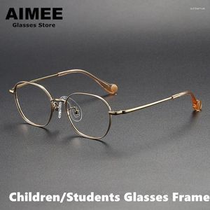 Zonnebrillen frames kinderen pure titanium ultralight glazen frame student retro vierkante recept bril Optisch blauw licht bril