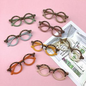 Cadres de lunettes de soleil Cadre de lunettes bicolore mignon pour enfants sans lentilles Lunettes rondes pour garçons et filles