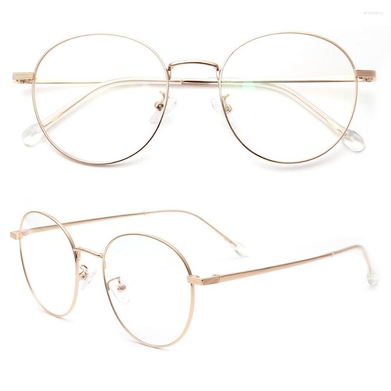 Sonnenbrillenrahmen Klassische Frauen Runde Brillen Männer Metall Optische Gläser Mode Verschreibungspflichtige Brillen Schwarz Silber Gold Brillen