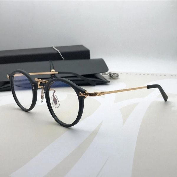 Marcos de gafas de sol Acetato clásico Titanio Textura premium Tallado Gafas de moda Hombres Mujeres Elegante Alta Calidad