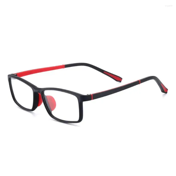 Marcos de gafas de sol Hombres y mujeres coloridos TR90 Marco de anteojos óptico negro rectangular ligero para lentes recetados Miopía