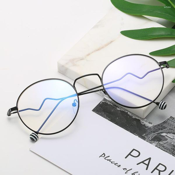 Lunettes de soleil Cadres Lunettes d'ordinateur Monture de lunettes Anti Blue Light Game Glare Lunettes Femmes Round Clear Lens pour