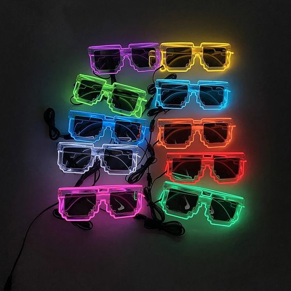 Lunettes de soleil Cadres Cool Design Lunettes lumineuses décoratives Décoration de fête Néon LED Glowing pour discothèque DJ Dance 231117