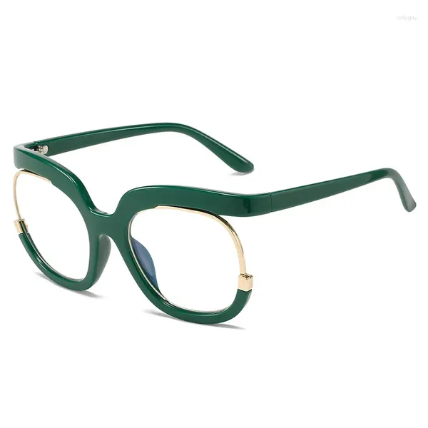 Marcos de gafas de sol Lindo verde blanco vino rojo marco terminado miopía gafas mujeres de moda grande luz azul decoración de verano gafas