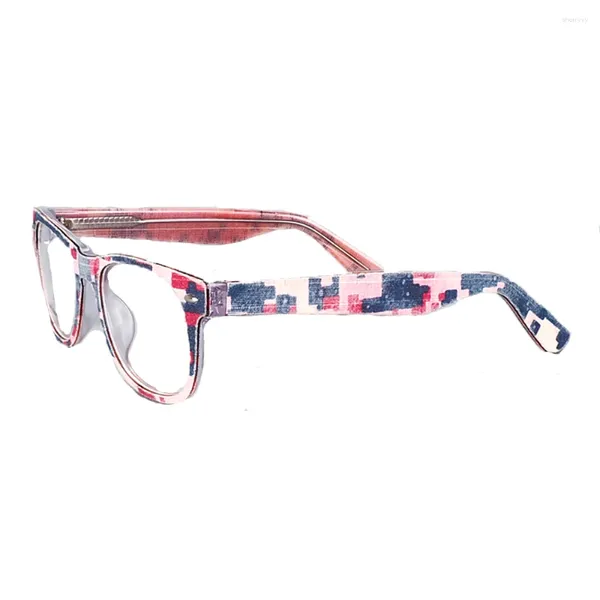 Gafas de sol Marcos Demin Square Mujeres Anteojos para hombres Anteojos Camo Gafas Borde completo Acetato Moda Prescripción Gafas Rosa Amarillo