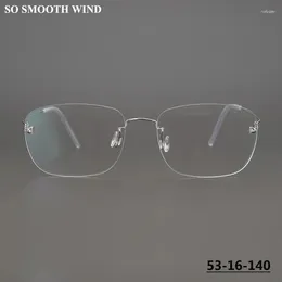 Gafas de sol marcos de la marca Dinamarca marco de gafas sin borde ultraligero para hombres singüenzas de negocios