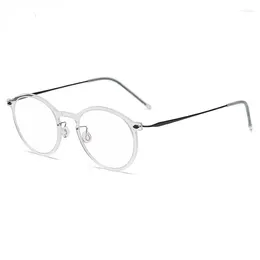 Gafas de sol marcos de la marca Dinamarca titanium anteojos 6541 gafas redondas marco hombres sin tornillo ultraligero miopía óptica