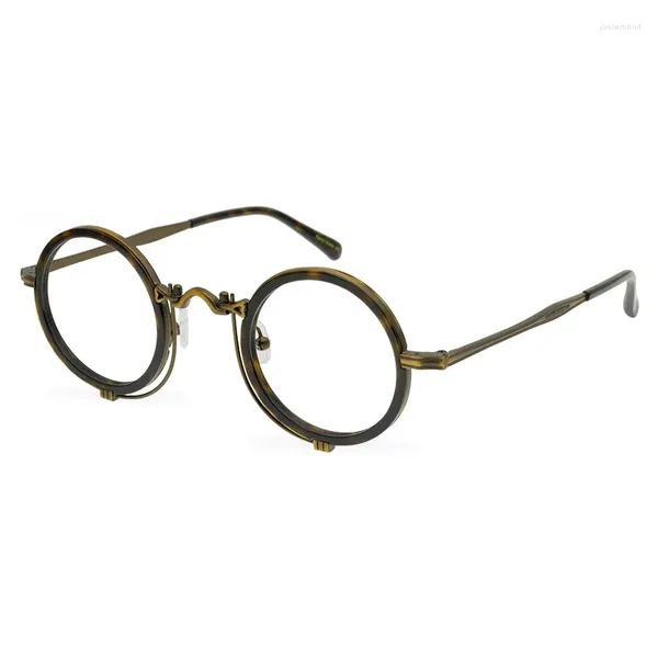 Lunettes de soleil Cadres Designer Marque Niche Lunettes rondes Cadre pour homme Vintage Bronze Hiver 2024 Artisanat Alliage Lunettes Femme