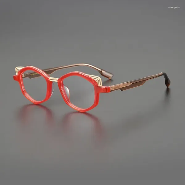 Lunettes de soleil Cadres Designer Irrégulière Niche Lunettes Cadre Mode Visage Rond Optique Prescription Rétro Personnalité Littéraire Hommes Et Femmes