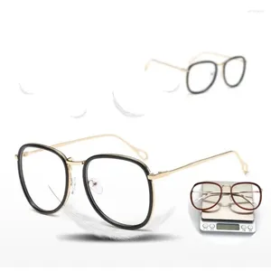 Zonnebrillen Frames Designer Woman Glazen 2023 Men Optisch metalen Ronde frame Duidelijke lens Eyeware Zwart zilvergouden oogglas