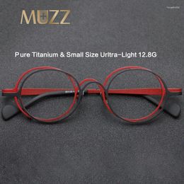 Zonnebrillen frames dubbele kleur ip titanium bril vrouwen super licht recept bril frame myopia hyperopia bril retro mannen rond