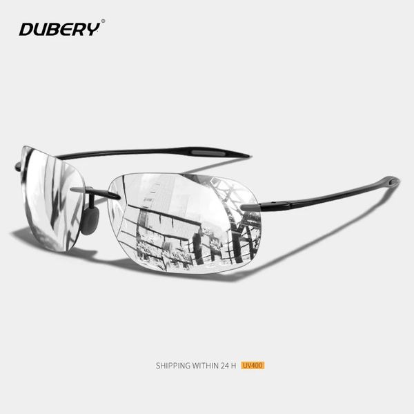 Marcos de gafas de sol DUBERY Hombres Sin montura Sombras de conducción Deporte al aire libre Pesca Gafas de sol Marco ultraligero Pochrome Sonnenbrille UV400 231026