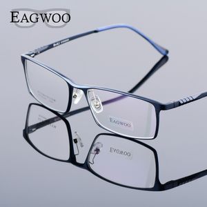 Zonnebril Frames Eagwoo Aluminium Mannen Brede Gezicht Recept Brillen Volledige Rand Optische Frame Business Bril Licht Groot Spektakel MF2351 230704