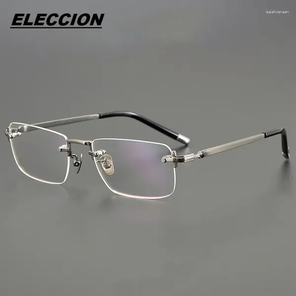 Gafas de sol marcos Eleccion Men de titanio de alta calidad Gafas sin borde óptica marco miopía miopía sin cazas recetadas recetadas