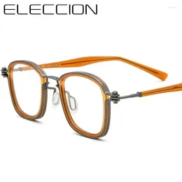 Lunettes de soleil Frames Eleccion Vintage Square Rim Fild Glasses For Men Optical Optical Prescription Cédyz-vous Brand Designer Spectacles High Quality