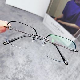 Zonnebrilmonturen Eoenkk 45 Leesbrillen Lentes Designer Titanium Dames Voor Mannen Blauw Licht Blokkerend Brillen Mode 2024