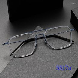 Lunettes de soleil Cadres Lunettes 5517A Danemark Titane Sans Vis Corée Lunettes Optique Ultra-léger Business Rond Prescription Dioptrie