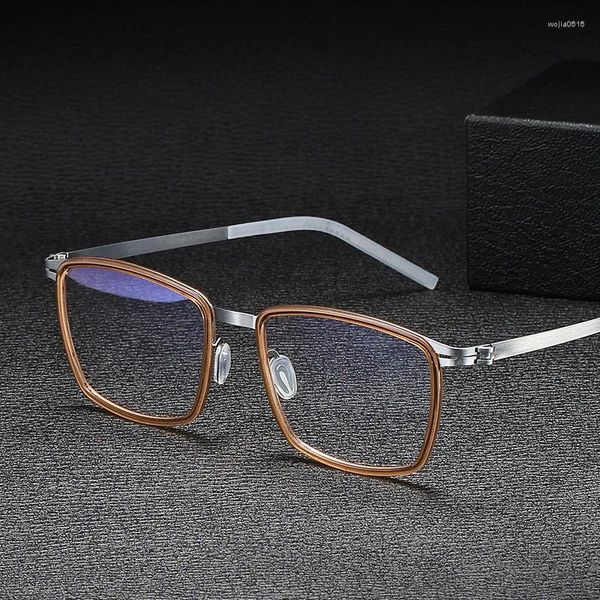 Marcos de gafas de sol F10 Placa de soldadura de tornillo no magnético con gafas ópticas súper elásticas de titanio para hombres Mujeres Mismo estilo Computadora