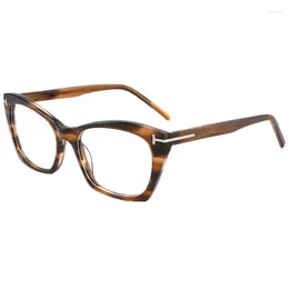 Zonnebrilmonturen Fahion Des Vrouwen Cateye Brillen Frame Geïmporteerde Pure Acetaten Vlinder Fullrim 54-18-145 Voor Brillen op sterkte