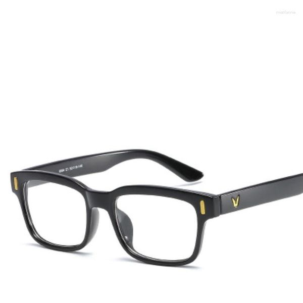 Monturas de gafas de sol Gafas falsas Mujer / Hombre Óptica PC Rectángulo Marco Lente transparente Gafas Negro Azul Ojo