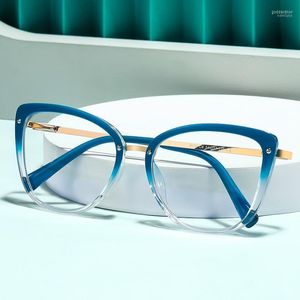 Monturas de gafas de sol Moda Anti Blue Light Blocking Gafas cuadradas para mujer Montura TR90 Gafas de protección contra la radiación Gafas transparentes