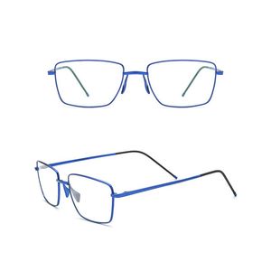 Zonnebrillen frames mode -belicht optische mannen titanium bedrijfsstijl ultra licht dunne zilveren kleur spektakel frame precription lens brillen