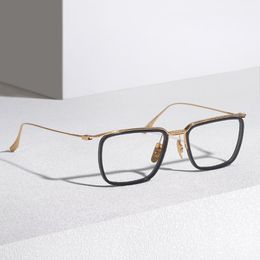 Monturas de gafas de sol Diseño de marca de moda Acetato de aleación Gafas ópticas cuadradas para hombres Gafas de mujer ligeras Montura Rectangular clásica