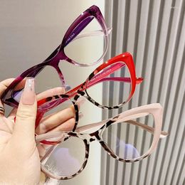 Gafas de sol marcos Fashion Cat Eye Gafas de color gradual Marco de Europa y Estados Unidos Trend Anti-Blue para mujeres